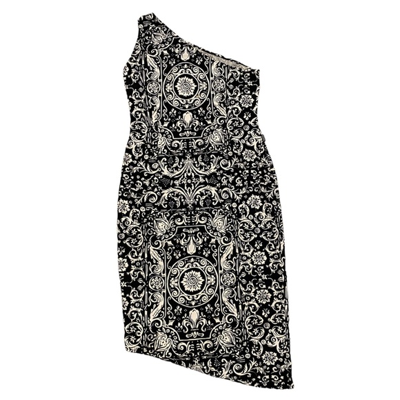 Vintage MOSCHINO Jeans Light Denim One Shoulder Asymetrical Italian Dress sz 12 - Picture 5 of 11